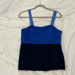 LOFT Blue and Black Tank Top